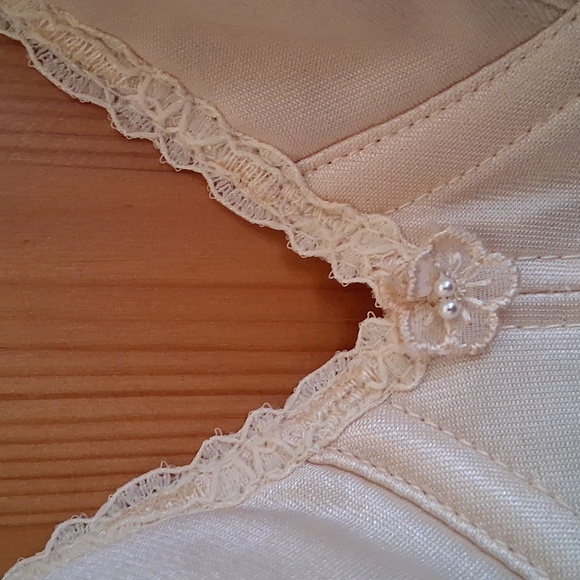Vintage Carnival Cream Lace Trim Strapeless Corset Bustier Size 36B - Picture 2 of 9